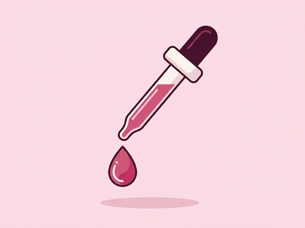 Goccia di siero alla niacinamide che cade da un contagocce